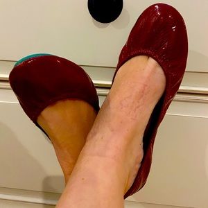 EUC Tieks, Ruby Red Patent Leather, Size 6